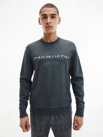 Calvin Klein Ruhák HU065775 | Calvin Klein Ombre Logo Férfi Pulóver Szürke